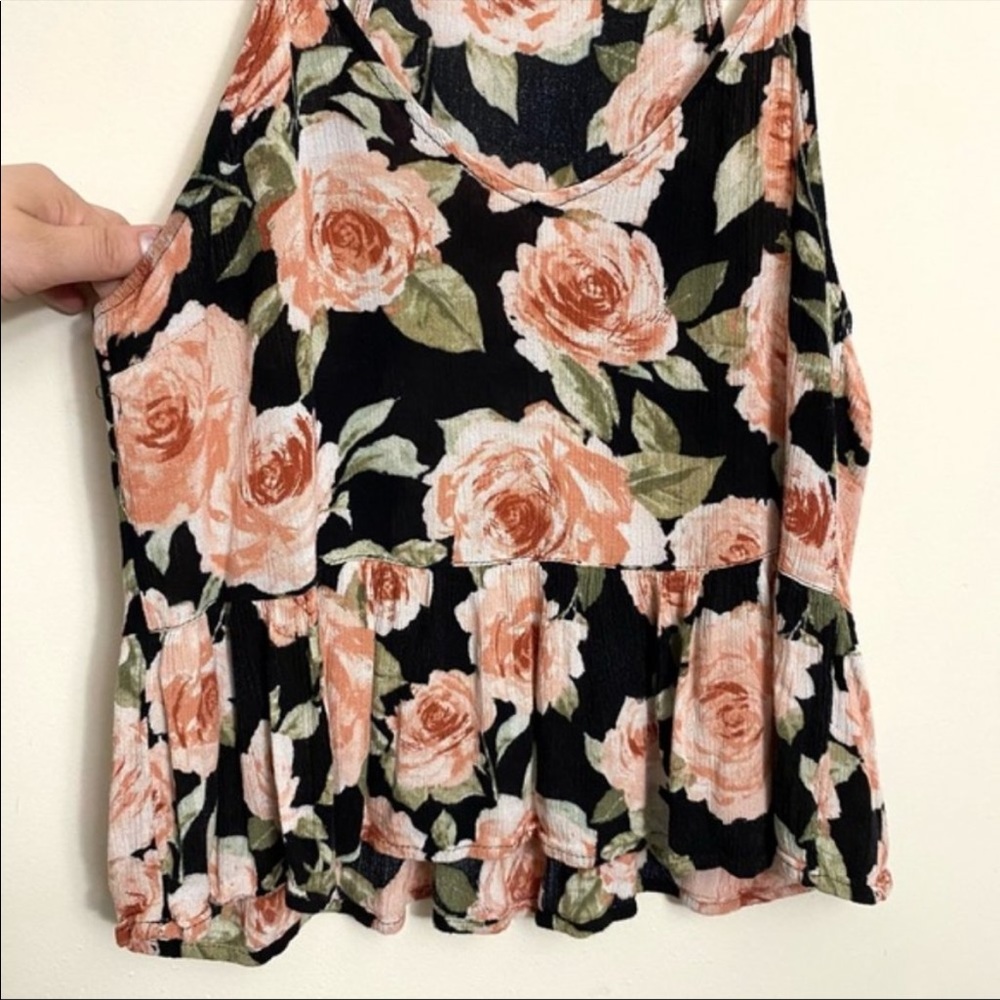 Forever21 Size Small Floral Cami Peplum Top Sleeveless - Picture 4 of 6